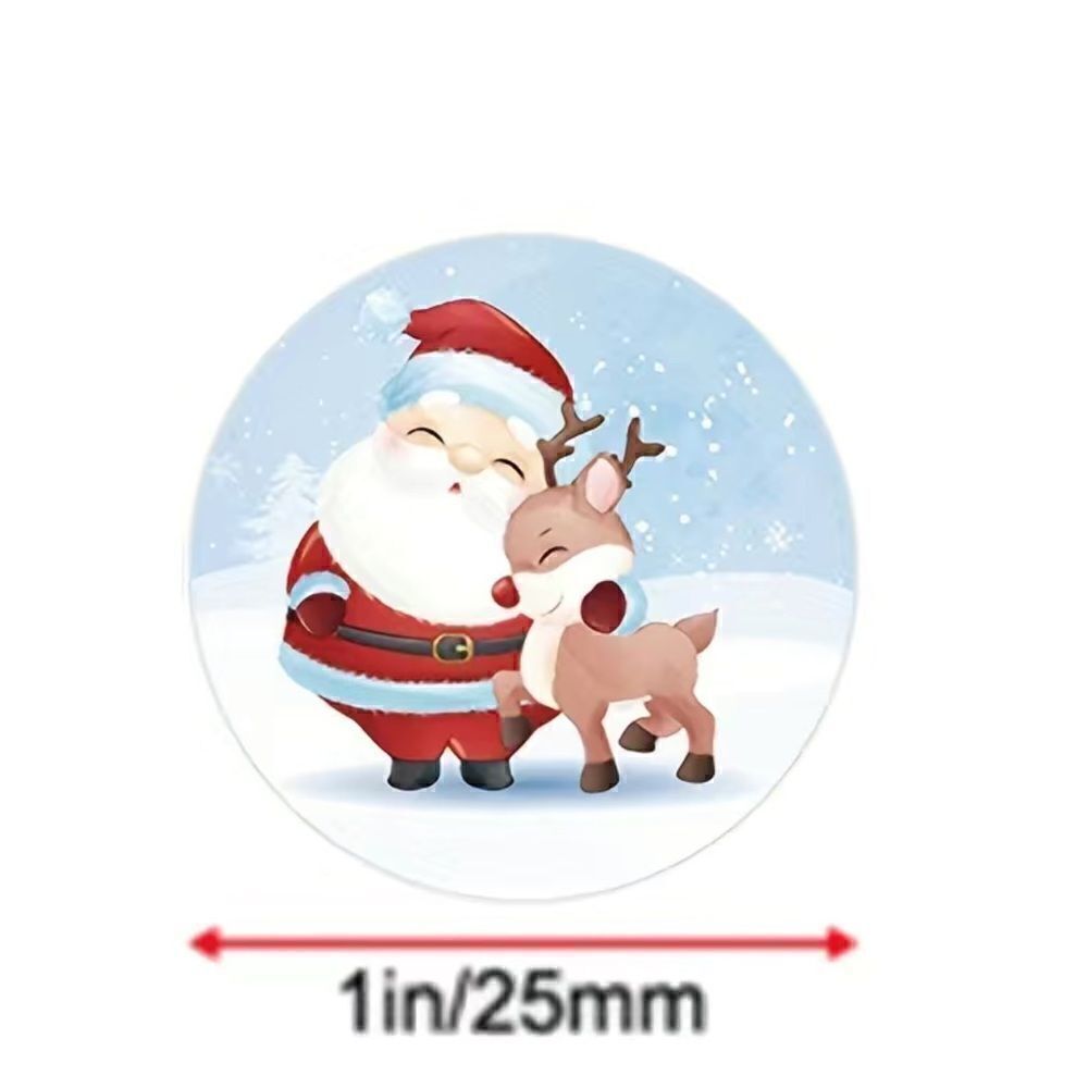 500 Stickers/roll Christmas Theme Gift Label Stickers - Picture 2 of 5